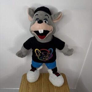 Vintage Limited Edition Neon Shirt Chuck E. Cheese, 12 Inch Plush With Hat.